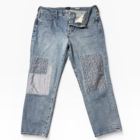 J.Crew Denim - J.Crew Slim Boyfriend Premium Edition Patchwork Light Wash Blue Jeans Size 32 **